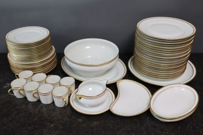 HAVILAND. 
White porcelain service with gilt...