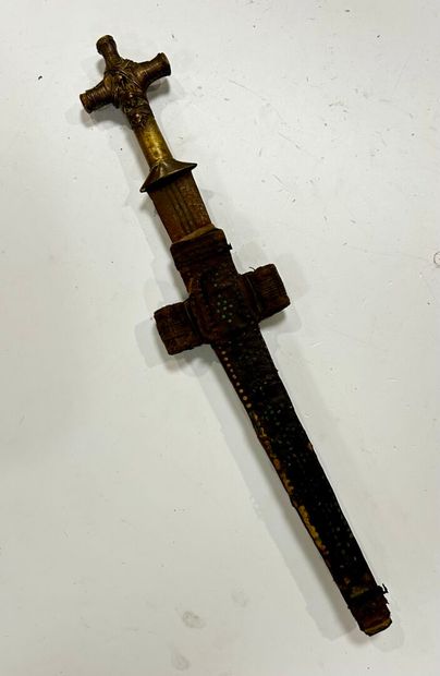 Large North African dagger with scabbard,...