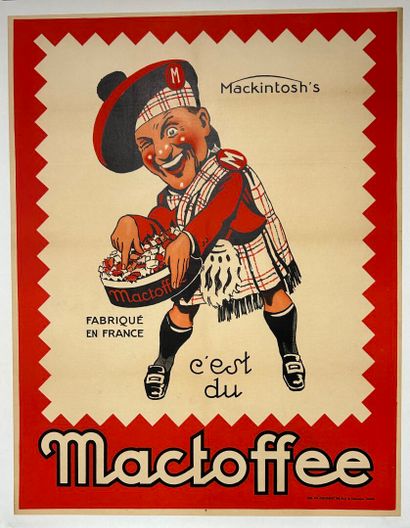 Affiche lithographique Mackintosh's Mactoffee....