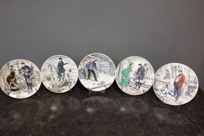 CREIL AND MONTEREAU. Series of 5 earthenware...