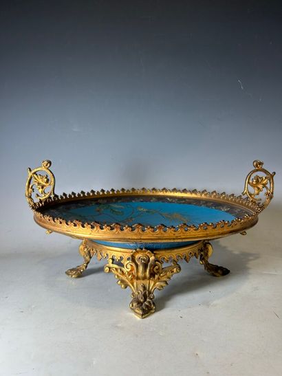 Large polychrome cloisonné enamel bowl with...