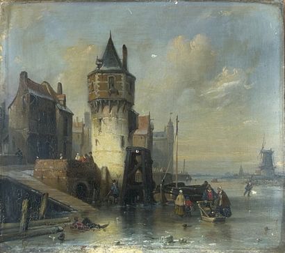 Jan Michiel RUYTEN (1831-1881). 
Patinage...