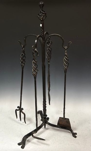 Wrought iron fireplace set