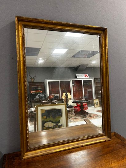 Rectangular gilded wood mirror with water...