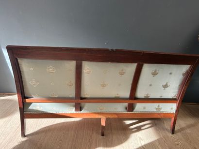 3-seat mahogany and veneered sofa, crossbars,...