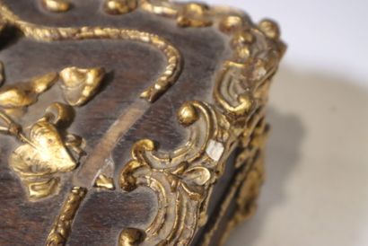 Natural wood writing box with gilded floral...