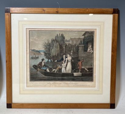 Oil on panel depicting a village bordering...