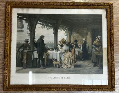Pair of framed engravings with a hunting...