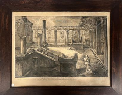 Black print after Piranesi: Pronao view of...
