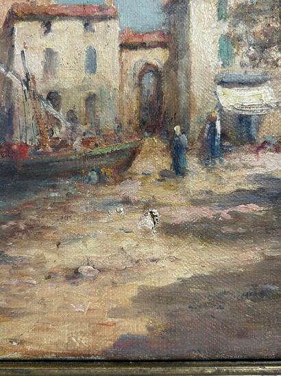 MALFROY Charles (1862-1939). 
Plage aux barques...