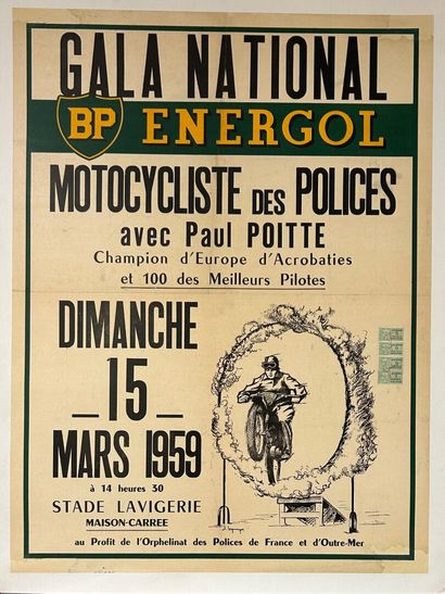 Affiche lithographique BP ENERGOL Gala national...