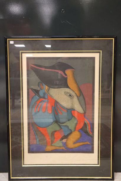Estampe en couleurs : La souris 
numérotée...