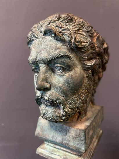 Paire de grands vases de jardin à anses en...