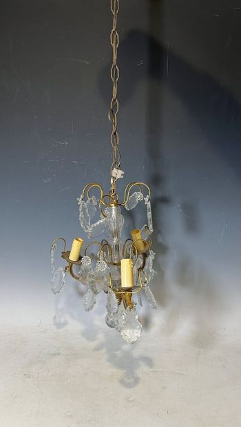 Bronze chandelier with 8 arms of light. 
Height:...