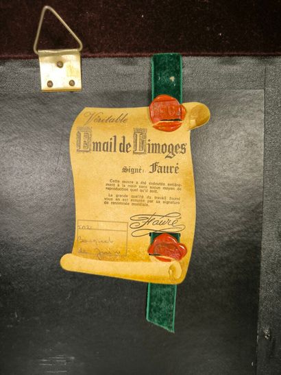 Atelier FAURÉ - LIMOGES. Grande plaque à...