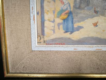 Rémy MAYAN (1877-1961). Coin de rue à Malaucène...
