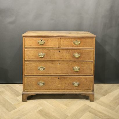 Commode anglaise en bois naturel et bois...