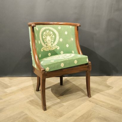 Fauteuil gondole en acajou et placage d'acajou,...
