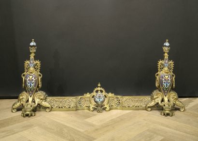 Barre de cheminée en métal et émaillé, à...