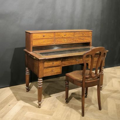 Bureau à gradin en acajou et placage d'acajou,...