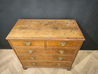 Commode anglaise en bois naturel et bois...