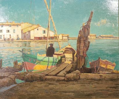 François OLIVI (1885-1952). 
Pêcheur, Martigues?....