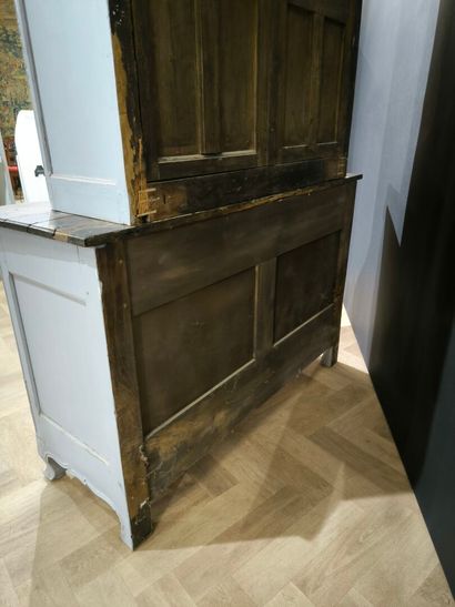 Buffet deux corps en bois naturel peint,...