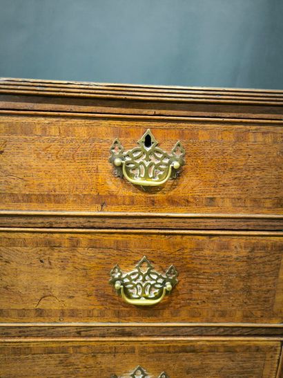 Commode anglaise en bois naturel et bois...