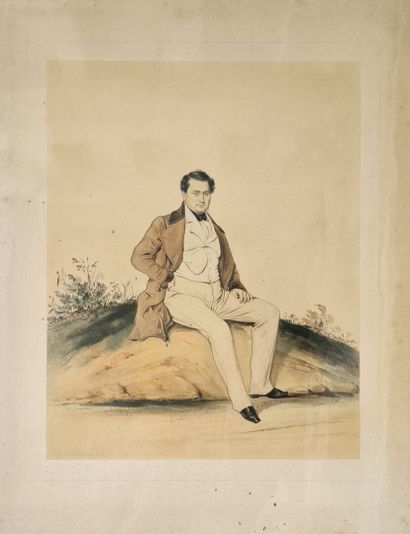 Louis PELLEGRIN. Ensemble de 3 gouaches :
-...