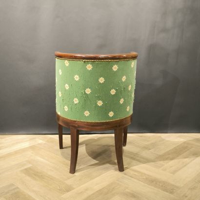 Fauteuil gondole en acajou et placage d'acajou,...