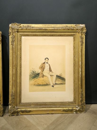 Louis PELLEGRIN. Ensemble de 3 gouaches :
-...