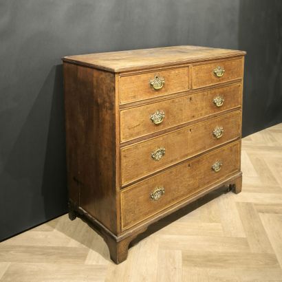 Commode anglaise en bois naturel et bois...