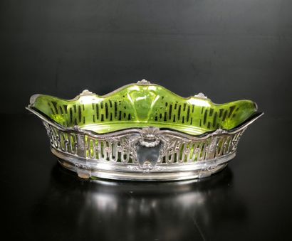 GALLIA CHRISTOFLE. Jardinière en métal argenté...