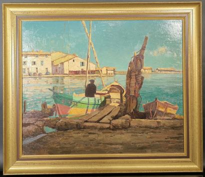 François OLIVI (1885-1952). 
Pêcheur, Martigues?....