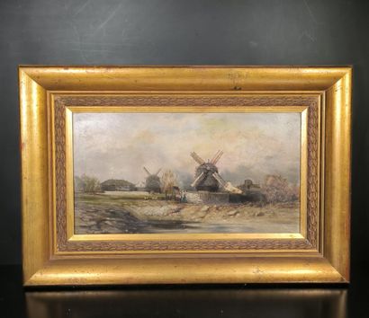 Ecole hollandaise du XIXème. Paysages aux...