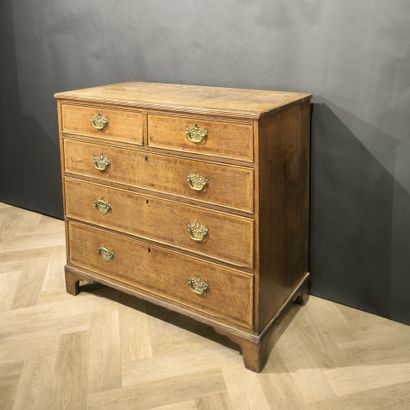 Commode anglaise en bois naturel et bois...