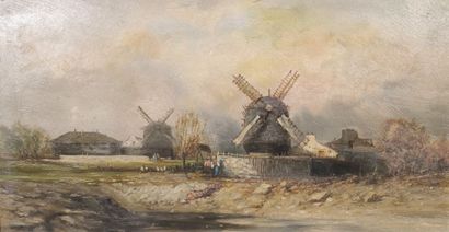 Ecole hollandaise du XIXème. Paysages aux...