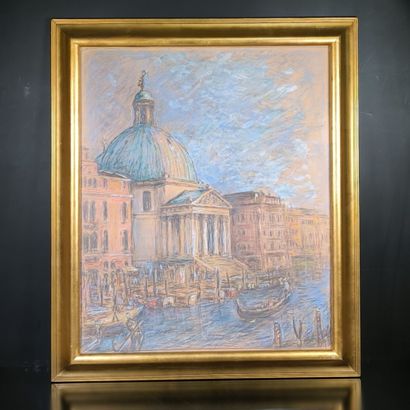 Anonyme, XXème siècle. Venise, l'église Santa...