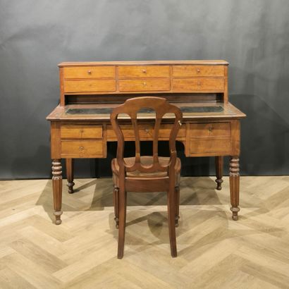 Bureau à gradin en acajou et placage d'acajou,...