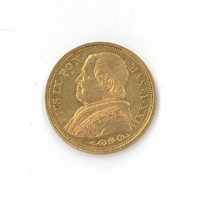 1 monnaie or : 20 Lires Pie IX 1868 R