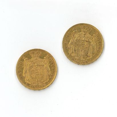 2 monnaies or : 40 Lires Napoleone Imperatore...