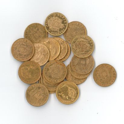 20 gold coins : 20 FF Napoléon III tête laurée...