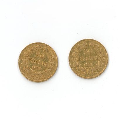 2 gold coins: 20 FF Louis-Philippe Ier 1834...