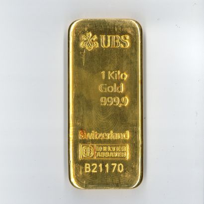 Lingot d'or UBS n° B21170, avec son bulletin...