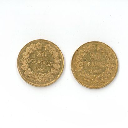 2 gold coins: 20 FF Louis-Philippe Ier 1...