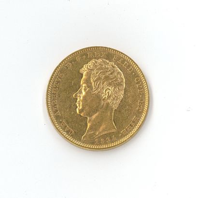 1 monnaie or : 100 Lires Charles Albert Sardaigne...