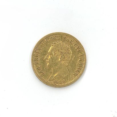 1 monnaie or : 20 Lires Charles Félix 1828...