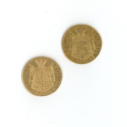 2 monnaies or : 40 Lires Napoleone Imperatore...