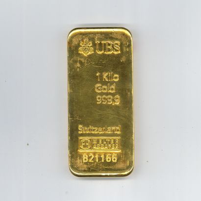 Lingot d'or UBS n° B21166, avec son bulletin...