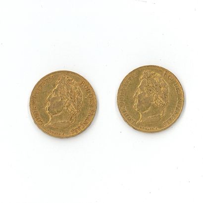 2 gold coins: 20 FF Louis-Philippe Ier 1834...